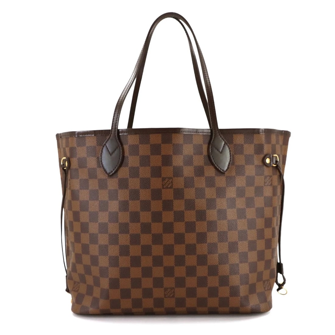 LOUIS VUITTON DAMIER NEVERFULL MM TOTE BAG: LOUIS VUITTON Damier Neverfull MM Tote Bag Brand: LOUIS VUITTON Type/Style: Tote Bag Material: Damier Canvas Color: Ebene , Cerise Size: W 12.40 inch, H 11.02 inch, D 6.10 inch Accessories: None <