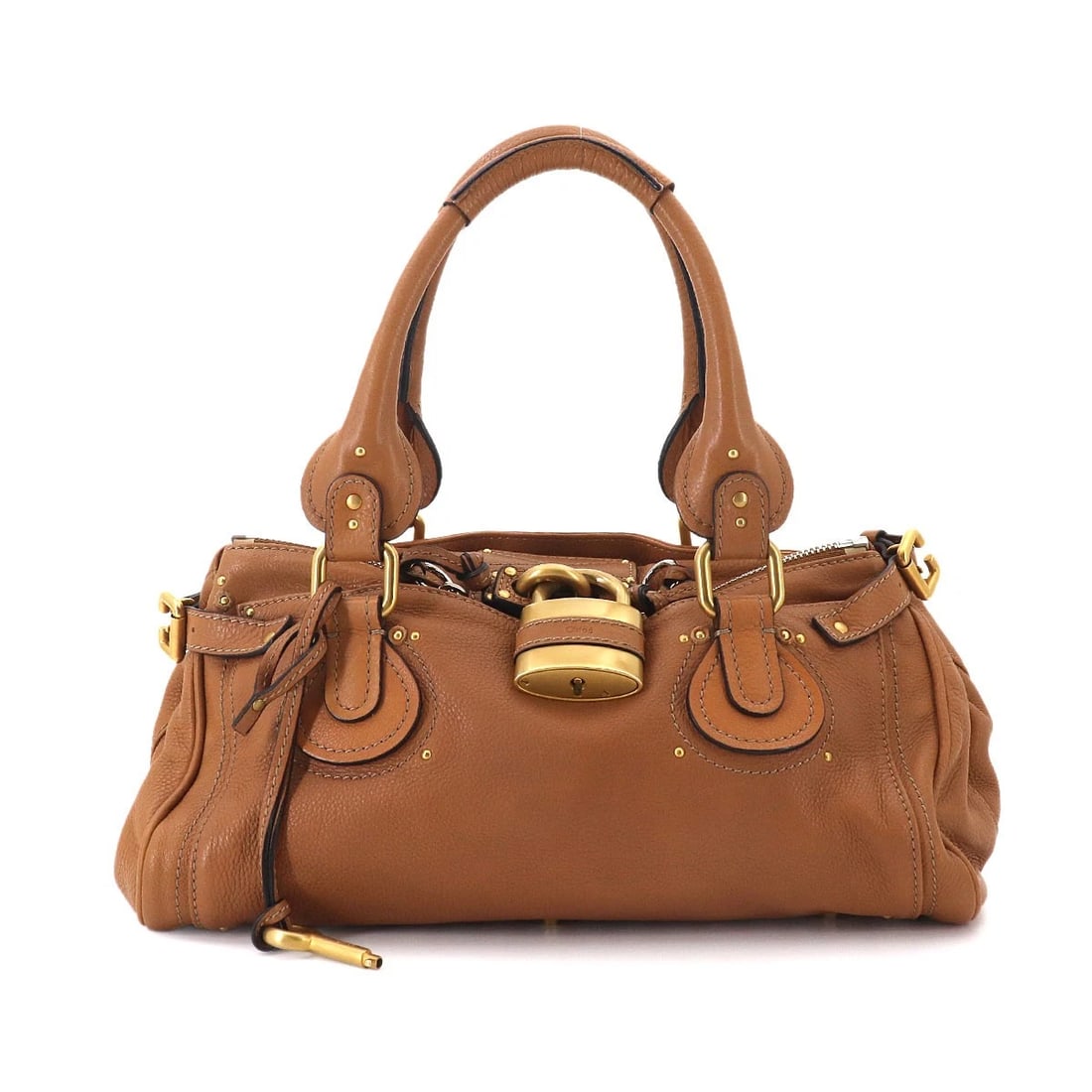 CHLOE PADDINGTON HAND BAG LEATHER BROWN: Chloe Paddington Hand Bag Leather Brown Brand: Chloe Type/Style: Hand Bag Material: Leather Color: Brown Size: W 14.57 inch, H 7.48 inch, D 7.48 inch Accessories: None Accessories Notice: