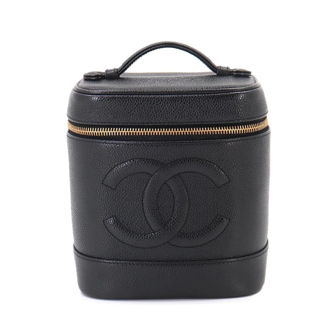CHANEL VANITY HAND BAG LEATHER BLACK COCO LOGOS: CHANEL Vanity Hand Bag Leather Black Coco Logos Brand: CHANEL Type/Style: Hand Bag Material: Leather Color: Black Size: W 5.91 inch, H 6.69 inch, D 4.92 inch Accessories: None Accessories