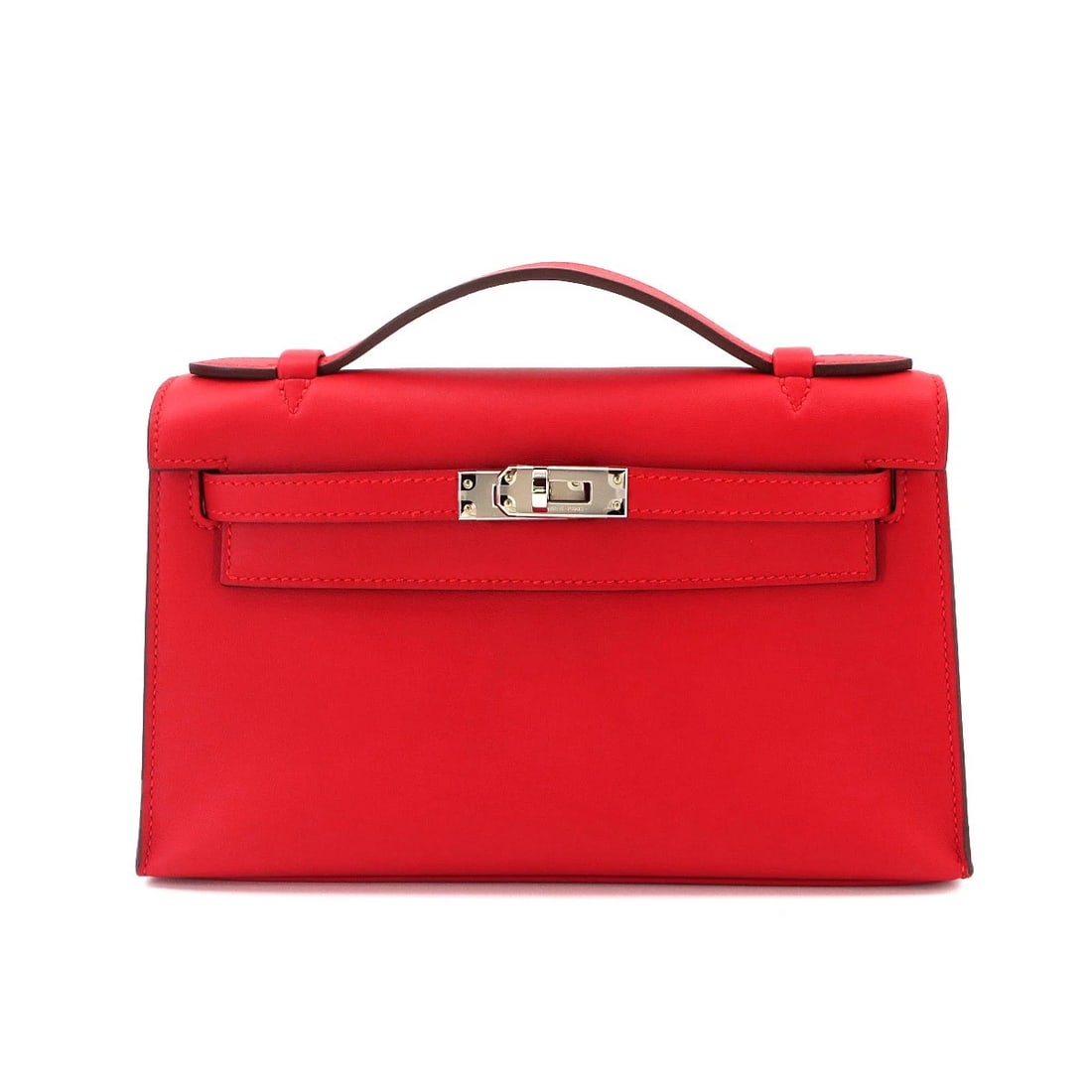 HERMES POCHETTE KELLY VEAU SWIFT LEATHER ROUGE: HERMES Pochette Kelly Veau Swift Leather Rouge Brand: HERMES Type/Style: Hand Bag Material: Veau Swift Color: Rouge Radieux Size: W 8.66 inch, H 4.92 inch, D 2.76 inch Accessories: None Ac