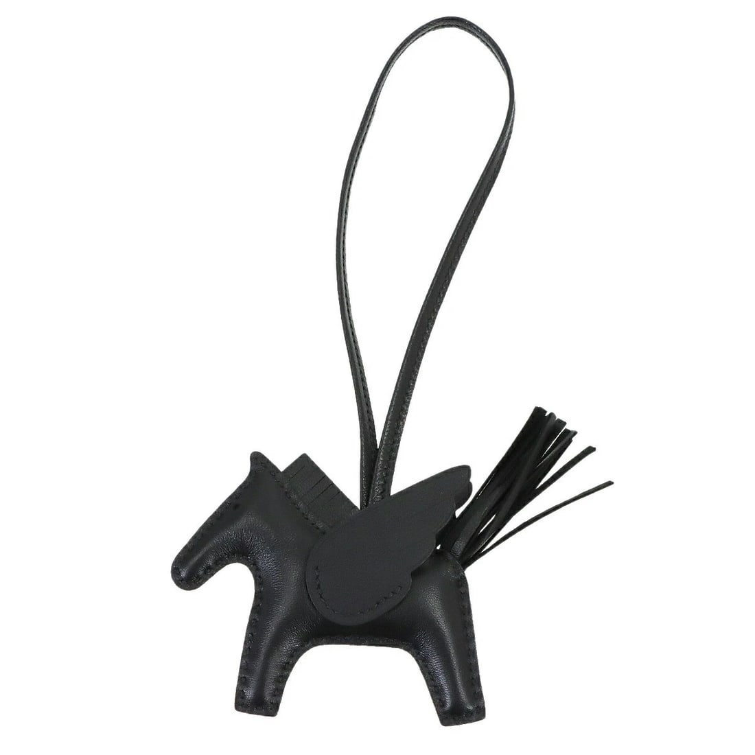HERMES RODEO PEGASUS PM BAG CHARM: HERMES Rodeo Pegasus PM Bag Charm Brand: HERMES Type/Style: Bag Charm Material: Agneau Milo , Veau Swift Color: Black Size: W4.9 inch x H2.8inch Accessories: None Accessories Notice: When