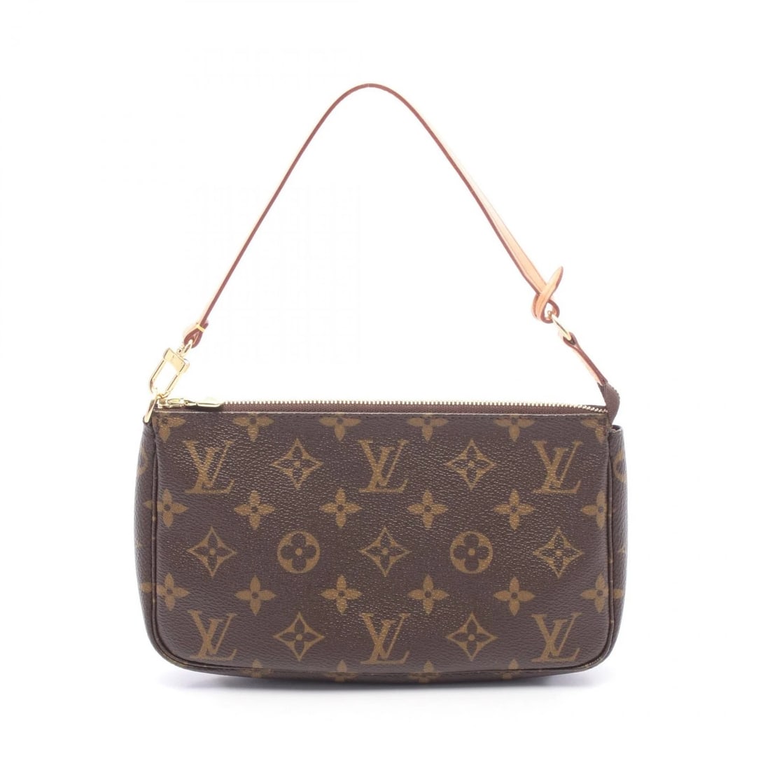 LOUIS VUITTON POCHETTE ACCESSOIRES HANDBAG POUCH: LOUIS VUITTON Pochette Accessoires Handbag pouch Brand: LOUIS VUITTON Type/Style: Handbag Material: Monogram ? PVC coated canvas ? leather Color: Brown?ish colors Size: (H:5.1inch x W:8.3inch x D:1.2i