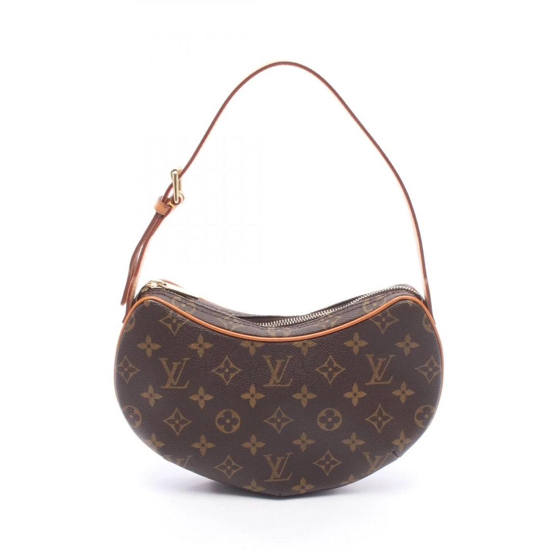 LOUIS VUITTON POCHETTE CROISSANT SHOULDER HANDBAG: LOUIS VUITTON Pochette Croissant Shoulder Handbag Brand: LOUIS VUITTON Type/Style: Shoulder Bag Material: Monogram ? PVC coated canvas ? leather Color: Brown?ish colors Size: (H:5.5inch x W:10.2inch x