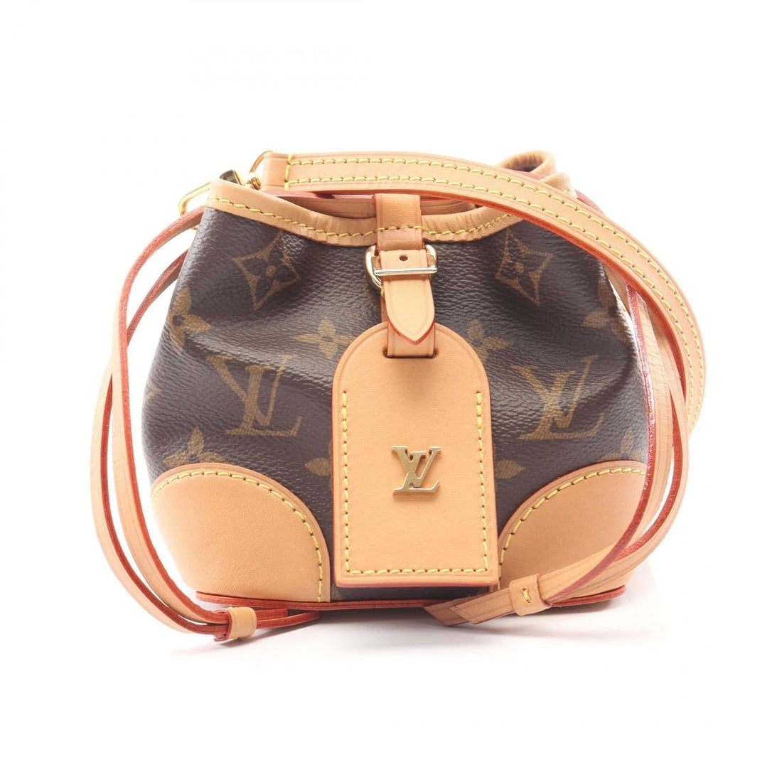 LOUIS VUITTON NOE PURSE SHOULDER BAG: LOUIS VUITTON Noe Purse Shoulder Bag Brand: LOUIS VUITTON Type/Style: Shoulder Bag Material: Monogram ? PVC coated canvas ? leather Color: Brown?ish colors Size: (H:4.5inch x W:4.3inch x D:4.5inch)