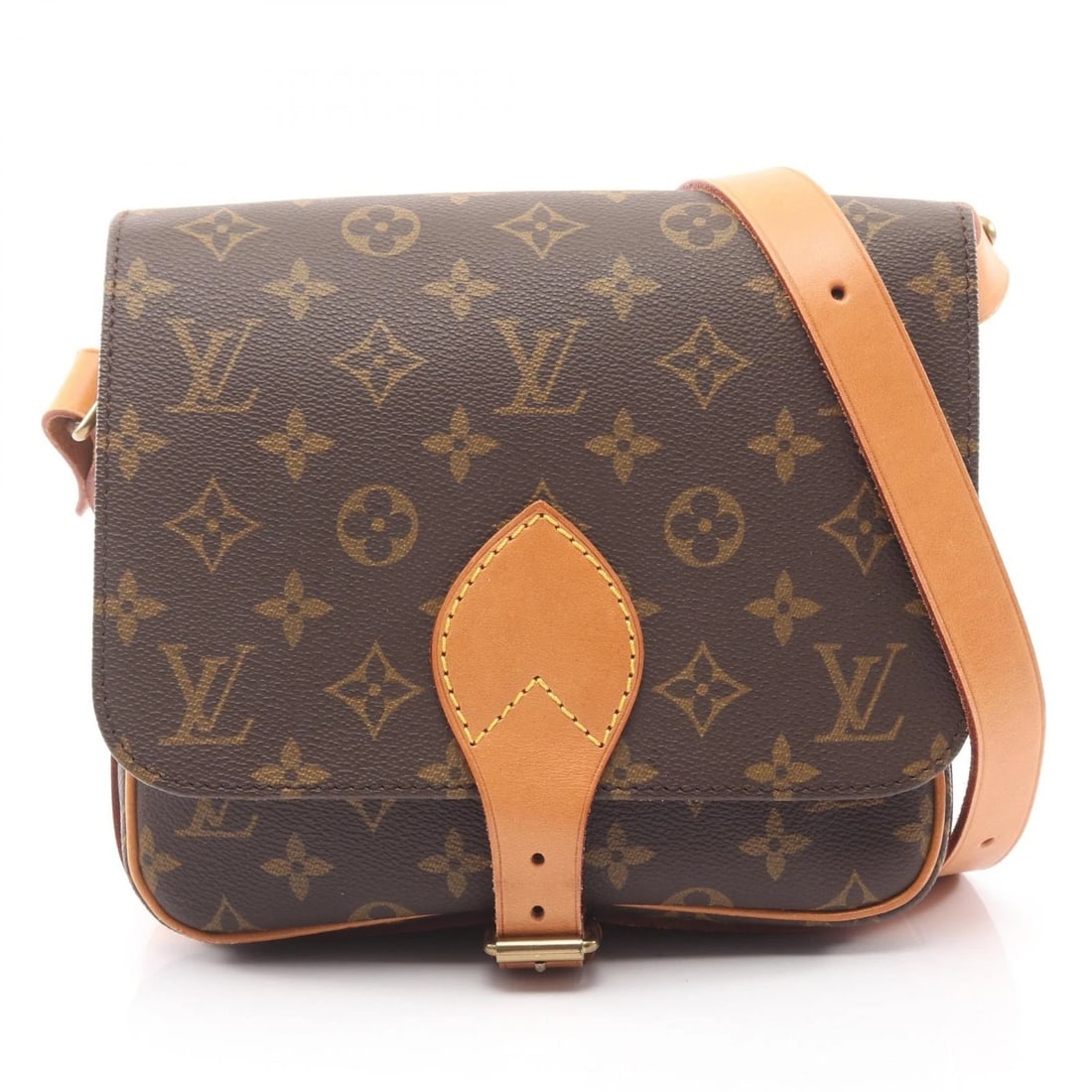 LOUIS VUITTON CARTOUCHIERE MM SHOULDER BAG: LOUIS VUITTON Cartouchiere MM Shoulder Bag Brand: LOUIS VUITTON Type/Style: Shoulder Bag Material: Monogram ? PVC coated canvas ? leather Color: Brown?ish colors Size: (H:7.1inch x W:8.3inch x D:2.8in