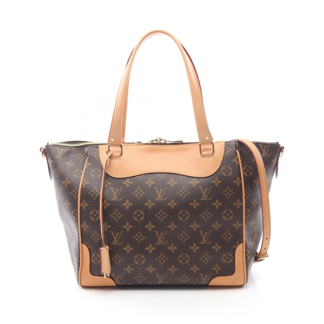 LOUIS VUITTON ESTRELA TOTE SHOULDER BAG: LOUIS VUITTON Estrela Tote shoulder Bag Brand: LOUIS VUITTON Type/Style: Tote Bag Material: Monogram ? PVC coated canvas ? leather Color: Brown?ish colors Size: (H:11.0inch x W:12.2inch x D:5.5inch)