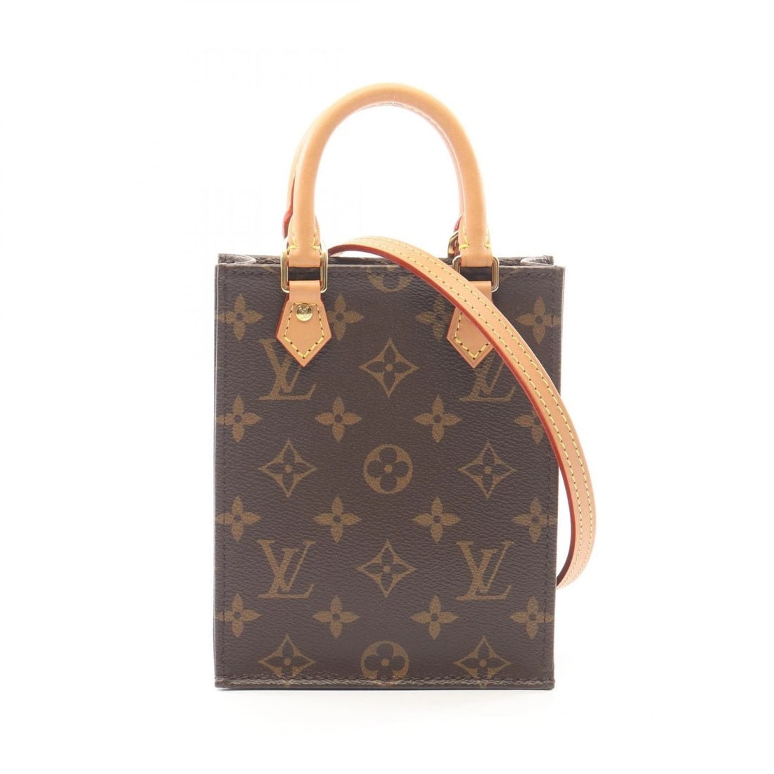 LOUIS VUITTON PETIT SAC PLAT SHOULDER CROSSBODY HANDBAG: LOUIS VUITTON Petit Sac Plat Shoulder Crossbody Handbag Brand: LOUIS VUITTON Type/Style: Handbag Material: Monogram ? PVC coated canvas ? leather Color: Brown?ish colors Size: (H:6.7inch x W:5.3inch x