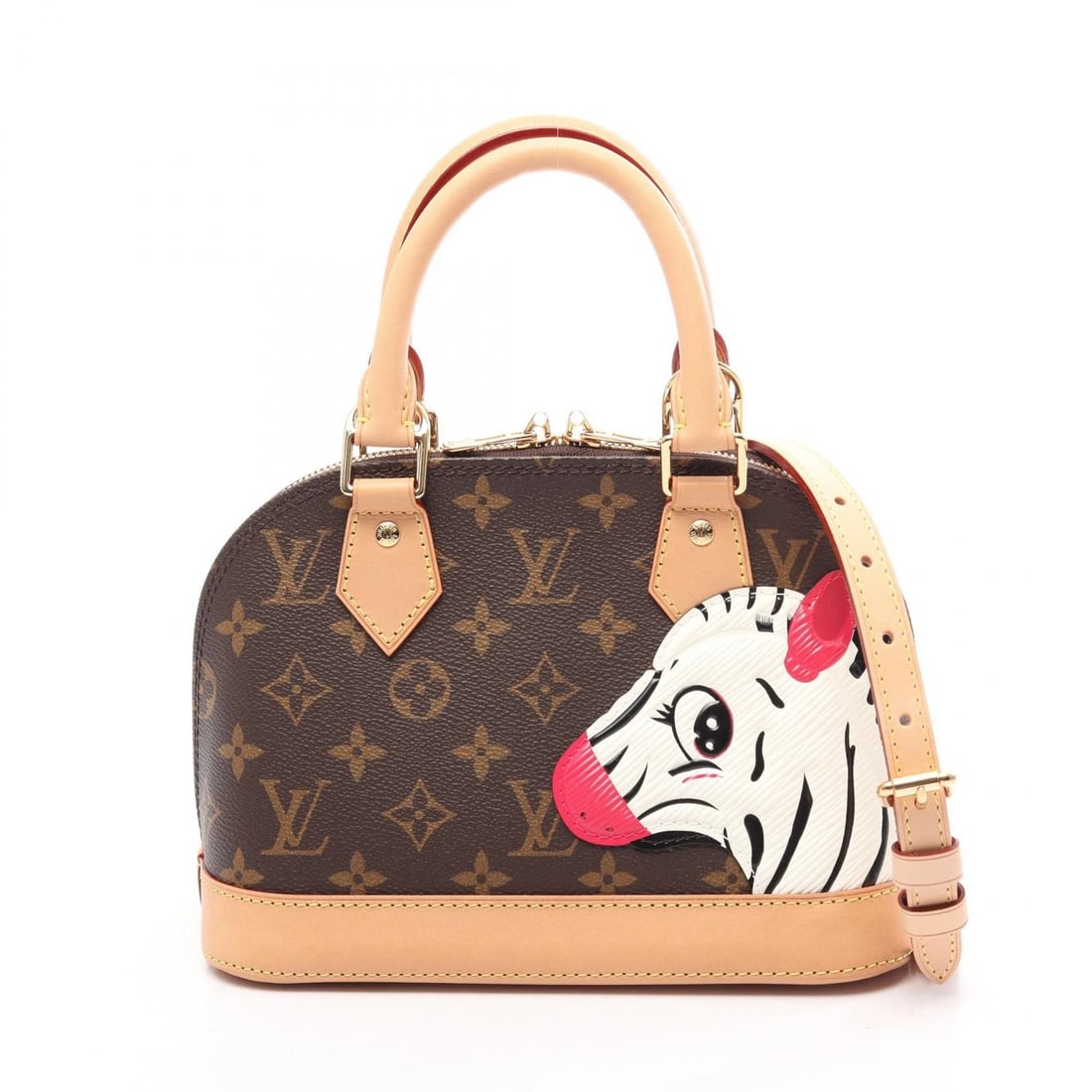 LOUIS VUITTON ALMA SHOULDER CROSSBODY HANDBAG: LOUIS VUITTON Alma Shoulder Crossbody Handbag Brand: LOUIS VUITTON Type/Style: Handbag Material: PVC coated canvas ? leather Color: Brown?ish colors ? Multicolor?ish colors Size: (H:6.7inch x W:9.1inc