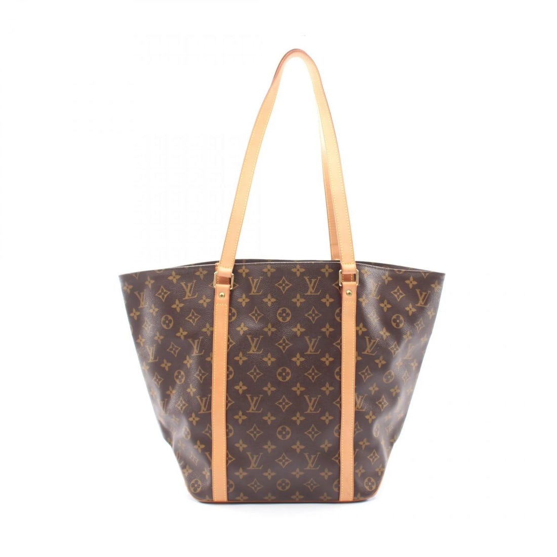 LOUIS VUITTON SAC SHOPPING TOTE SHOULDER BAG: LOUIS VUITTON Sac shopping Tote shoulder Bag Brand: LOUIS VUITTON Type/Style: Tote Bag Material: Monogram ? PVC coated canvas ? leather Color: Brown?ish colors Size: (H:13.4inch x W:9.8inch x