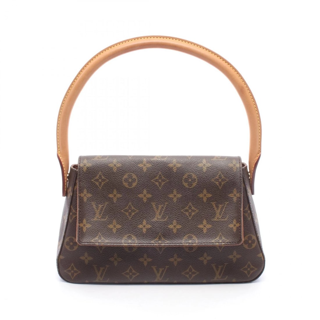 LOUIS VUITTON MINI LOOPING HANDBAG MONOGRAM: LOUIS VUITTON Mini looping Handbag Monogram Brand: LOUIS VUITTON Type/Style: Handbag Material: Monogram ? PVC coated canvas ? leather Color: Brown?ish colors Size: (H:6.3inch x W:11.0inch x D:3.1inch)
