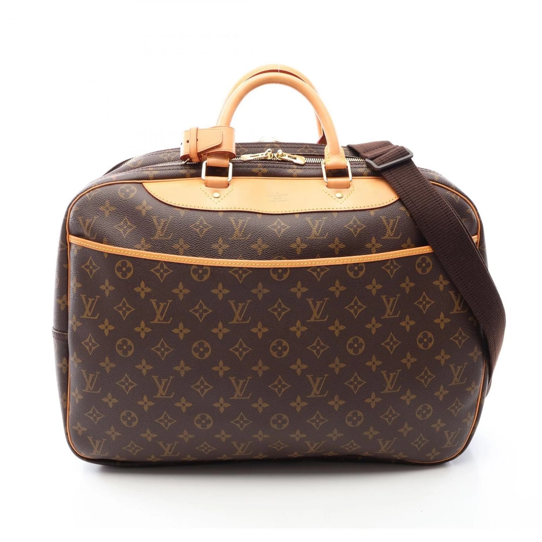 LOUIS VUITTON ALIZE CROSSBODY TRAVEL BAG MONOGRAM: LOUIS VUITTON Alize Crossbody Travel Bag Monogram Brand: LOUIS VUITTON Type/Style: Boston bag Material: Monogram ? PVC coated canvas ? leather Color: Brown?ish colors Size: (H:14.4inch x W:18.1inch x 