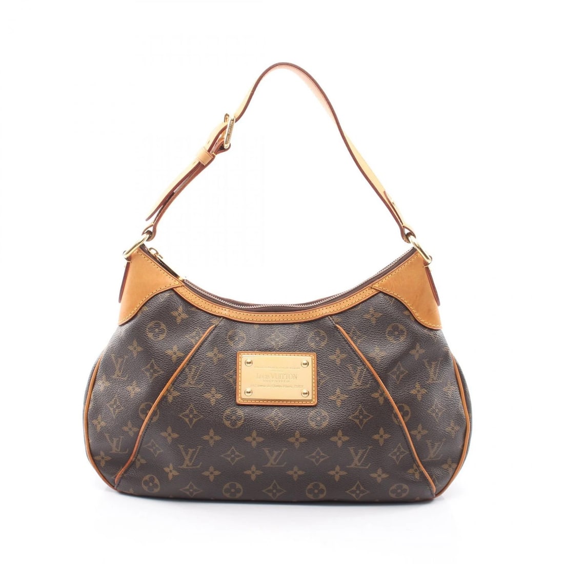LOUIS VUITTON THAMES GM SHOULDER BAG MONOGRAM CANVAS LEATHER: LOUIS VUITTON Thames GM Shoulder Bag Monogram canvas leather Brand: LOUIS VUITTON Type/Style: Shoulder Bag Material: Monogram ? PVC coated canvas ? leather Color: Brown?ish colors Size: (H:8.7inch x W
