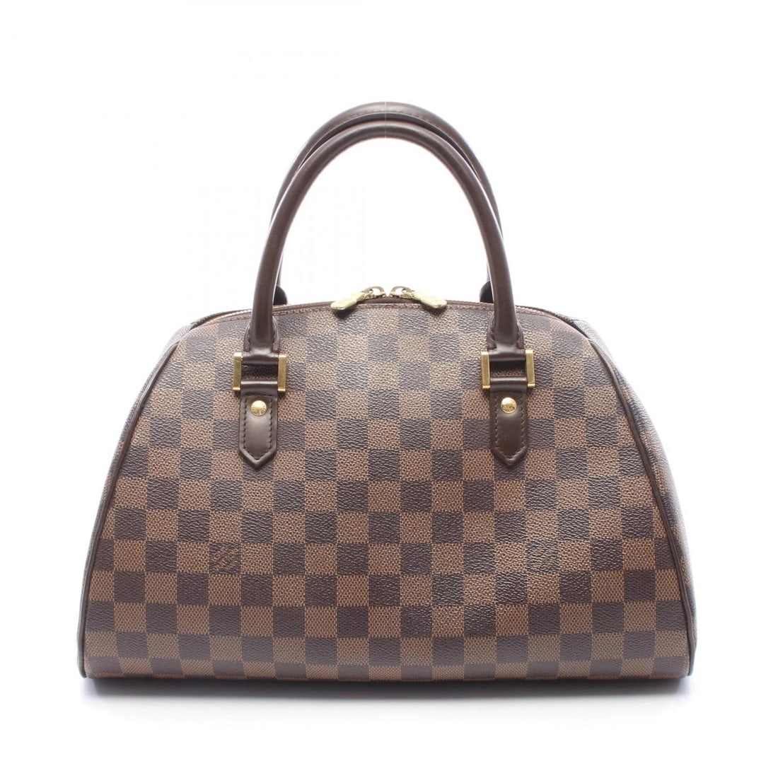 LOUIS VUITTON RIVERA MM HANDBAG DAMIER: LOUIS VUITTON Rivera MM Handbag Damier Brand: LOUIS VUITTON Type/Style: Handbag Material: Damier ? PVC coated canvas ? leather Color: Ebene / Brown?ish colors Size: (H:8.3inch x W:13.0inch x D:7.5inch