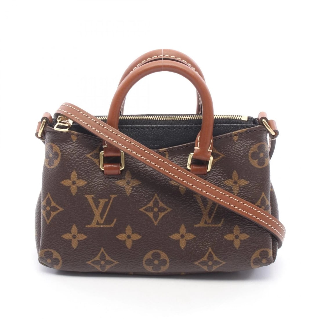 LOUIS VUITTON NANO SHOULDER CROSSBODY HANDBAG: LOUIS VUITTON Nano Shoulder Crossbody Handbag Brand: LOUIS VUITTON Type/Style: Shoulder Bag Material: Monogram ? PVC coated canvas ? leather Color: Black / Brown?ish colors ? Black?ish colors Size: (H