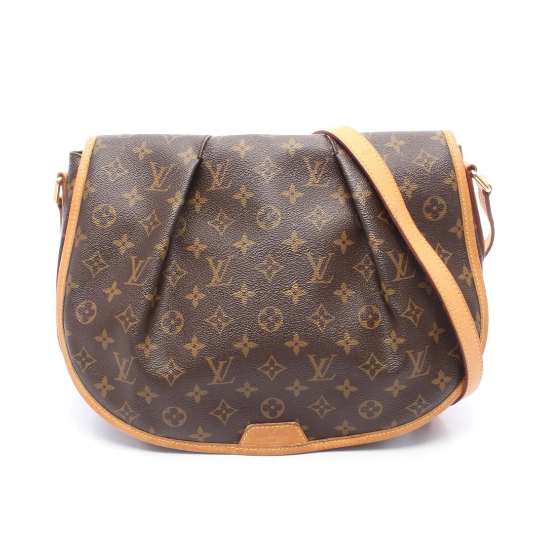 LOUIS VUITTON MENILMONTANT SHOULDER CROSSBODY BAG: LOUIS VUITTON Menilmontant Shoulder Crossbody Bag Brand: LOUIS VUITTON Type/Style: Shoulder Bag Material: Monogram ? PVC coated canvas ? leather Color: Brown?ish colors Size: (H:10.6inch x W:13.4inch 