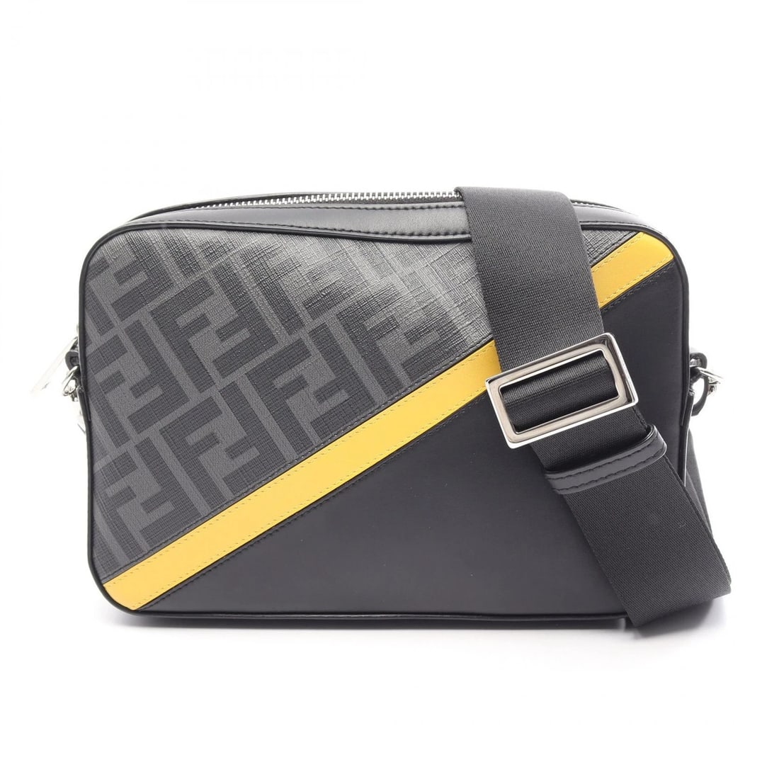 FENDI DIAGONAL CAMERA CASE SHOULDER CROSSBODY BAG: FENDI Diagonal Camera Case Shoulder Crossbody Bag Brand: FENDI Type/Style: Shoulder Bag Material: PVC coated canvas ? leather Color: Black?ish colors ? Gray?ish colors ? Yellow?ish colors Size: (H:5.9