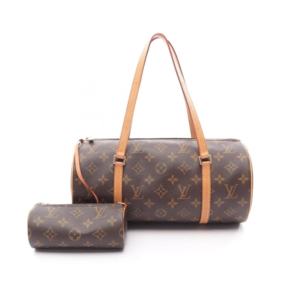 LOUIS VUITTON PAPILON 30 SHOULDER HAND BAG: LOUIS VUITTON Papilon 30 shoulder hand bag Brand: LOUIS VUITTON Type/Style: Handbag Material: Monogram ? PVC coated canvas ? leather Color: Brown?ish colors Size: (H:5.9inch x W:11.8inch x D:5.9inch) 