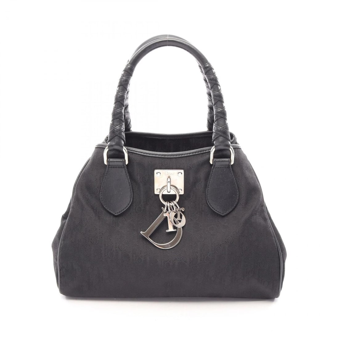 DIOR LOVELY TROTTER HAND TOTE BAG NYLON LEATHER BLACK: Dior Lovely Trotter Hand Tote Bag Nylon leather Black Brand: DIOR Type/Style: Tote Bag Material: Nylon ? leather Color: Black?ish colors Size: (H:7.9inch x W:11.0inch x D:4.7inch) Accessories: Non