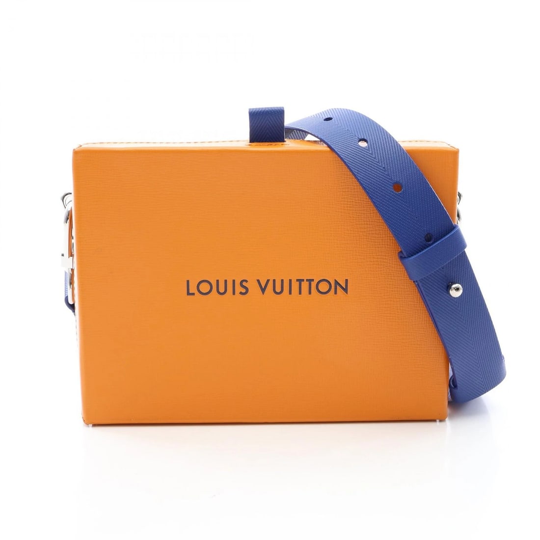 LOUIS VUITTON SHOPPER CLUTCH SHOULDER BAG: LOUIS VUITTON Shopper Clutch Shoulder Bag Brand: LOUIS VUITTON Type/Style: Shoulder Bag Material: leather Color: Saffron / Orange?ish colors ? Blue?ish colors Size: (H:5.9inch x W:7.9inch x D:2.6inch)