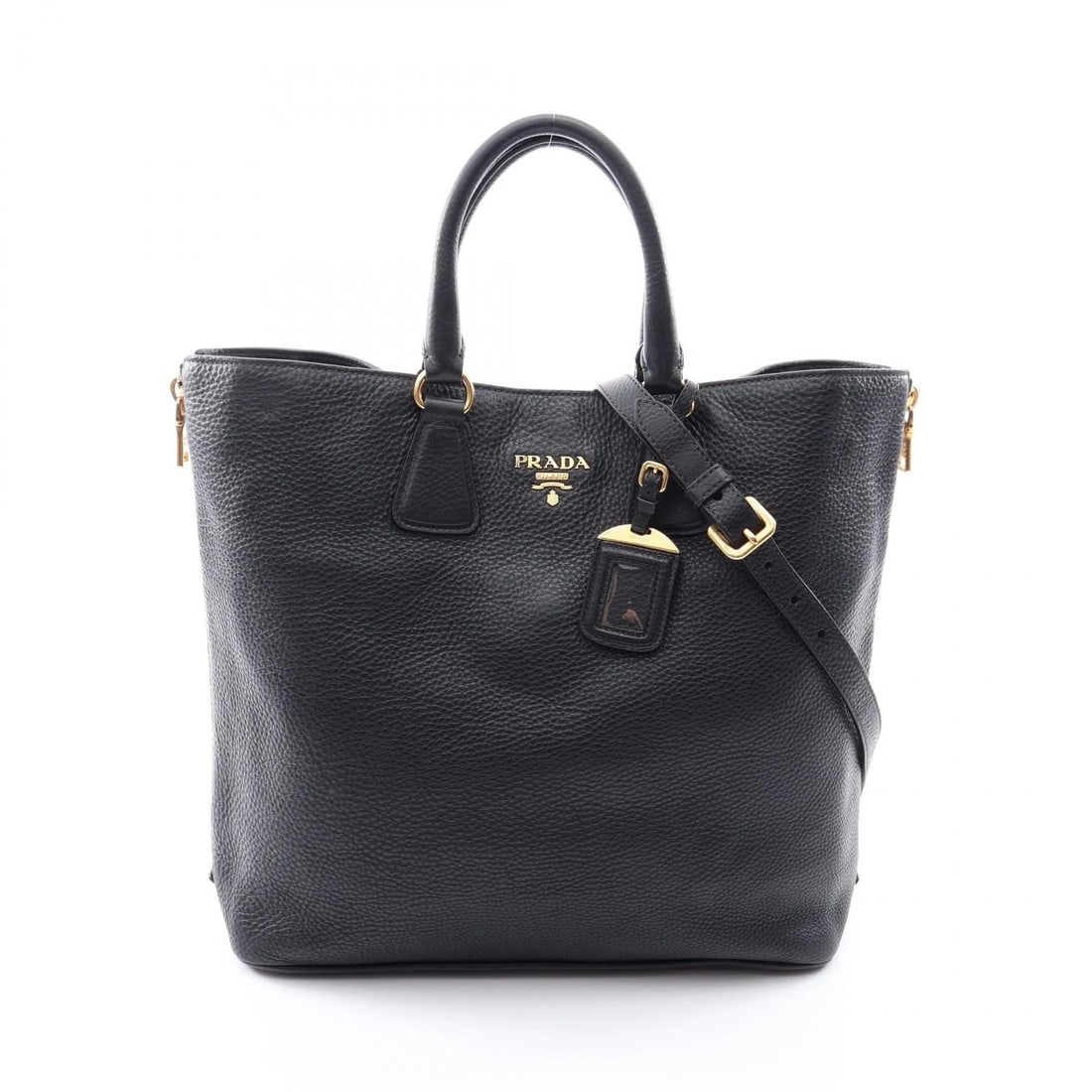 PRADA 2WAY TOTE SHOULDER CROSSBODY HANDBAG: PRADA 2WAY Tote Shoulder Crossbody Handbag Brand: PRADA Type/Style: Tote Bag Material: leather Color: Black?ish colors Size: (H:13.4inch x W:14.2inch x D:5.9inch) Accessories: None Accesso