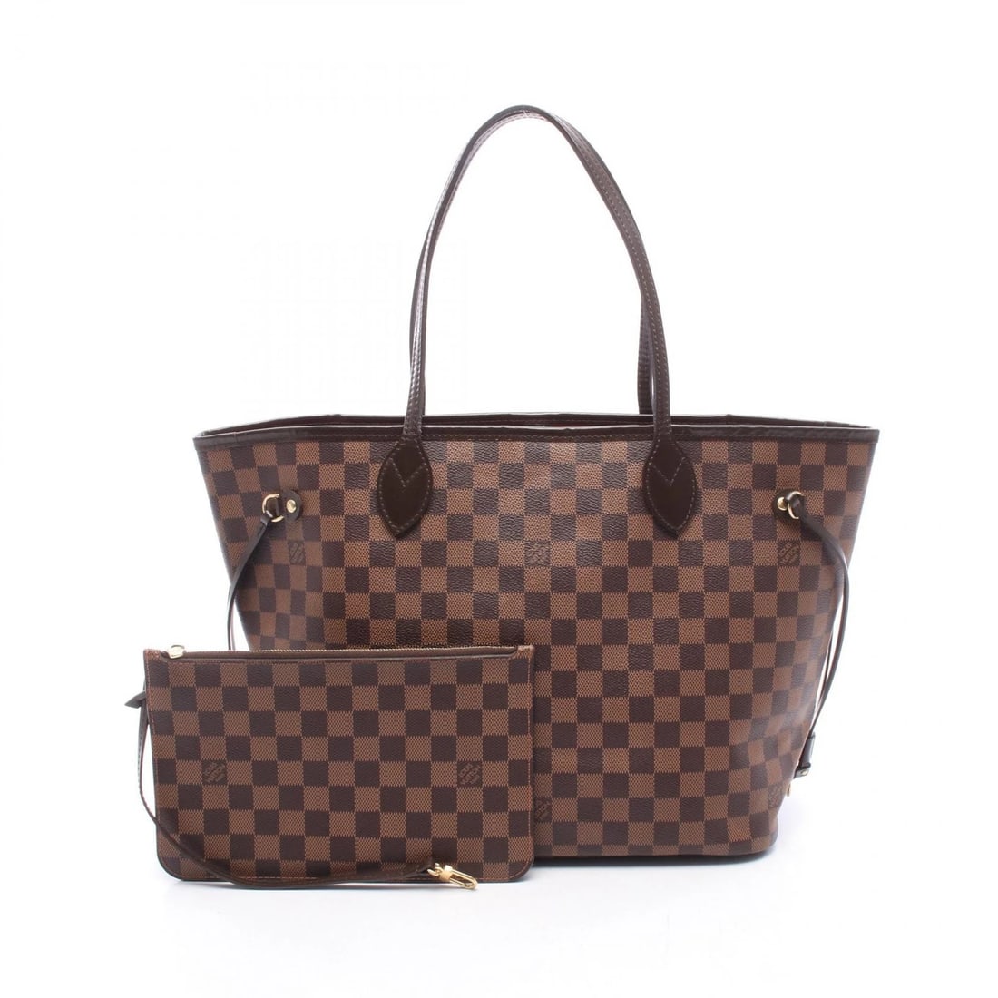 LOUIS VUITTON NEVERFULL MM TOTE SHOULDER BAG: LOUIS VUITTON Neverfull MM Tote Shoulder Bag Brand: LOUIS VUITTON Type/Style: Tote Bag Material: Damier ? PVC coated canvas ? leather Color: Brown?ish colors Size: (H:11.4inch x W:12.2inch x D:6.3inch