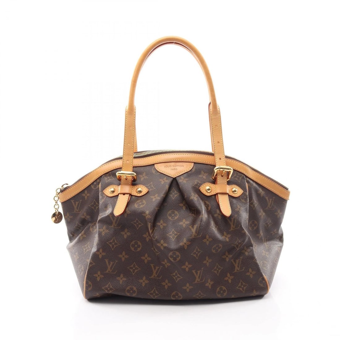LOUIS VUITTON TIVOLI GM SHOULDER HANDBAG: LOUIS VUITTON Tivoli GM Shoulder Handbag Brand: LOUIS VUITTON Type/Style: Handbag Material: Monogram ? PVC coated canvas ? leather Color: Brown?ish colors Size: (H:10.6inch x W:13.0inch x D:7.5inch)