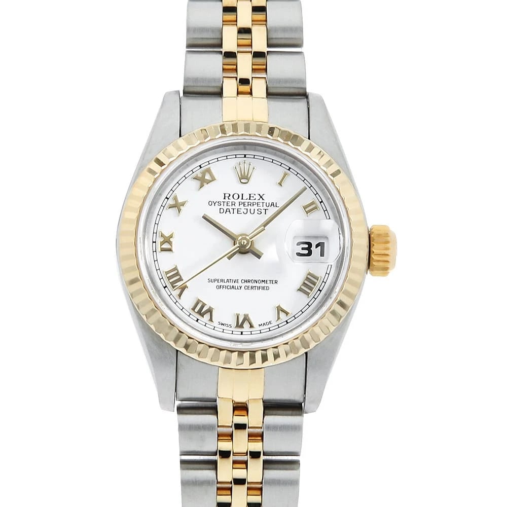 ROLEX DATEJUST WHITE WATCH: ROLEx Datejust white Watch Brand: ROLEx Type/Style: Wrist watch Material: Band Material Stainless Steel/Yellow Gold, Case Material Stainless Steel/Yellow Gold Color: Dial Color White Size: Case:W26mm