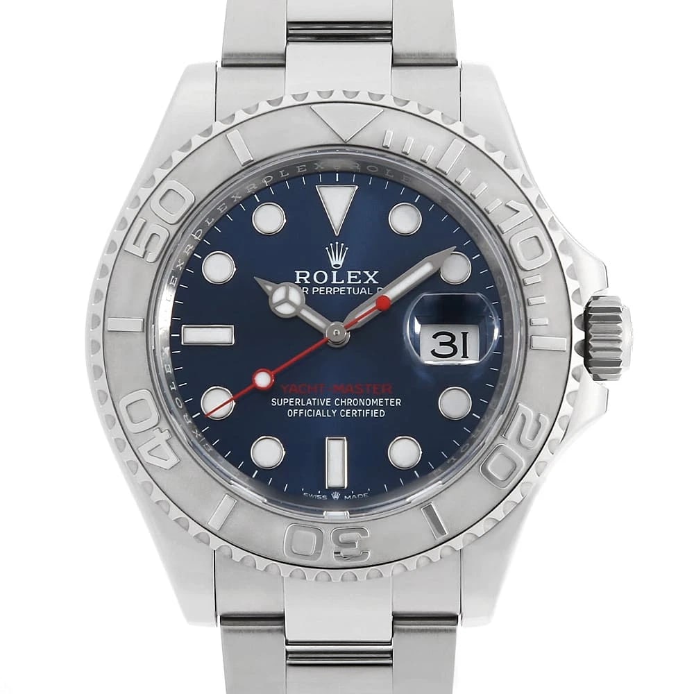 ROLEX YACHT MASTER BLUE WATCH: ROLEx Yacht master blue Watch Brand: ROLEx Type/Style: Wrist watch Material: Band Material Stainless Steel, Case Material Stainless Steel/Platinum Color: Dial Color Blue Size: Case:WCircumference of W