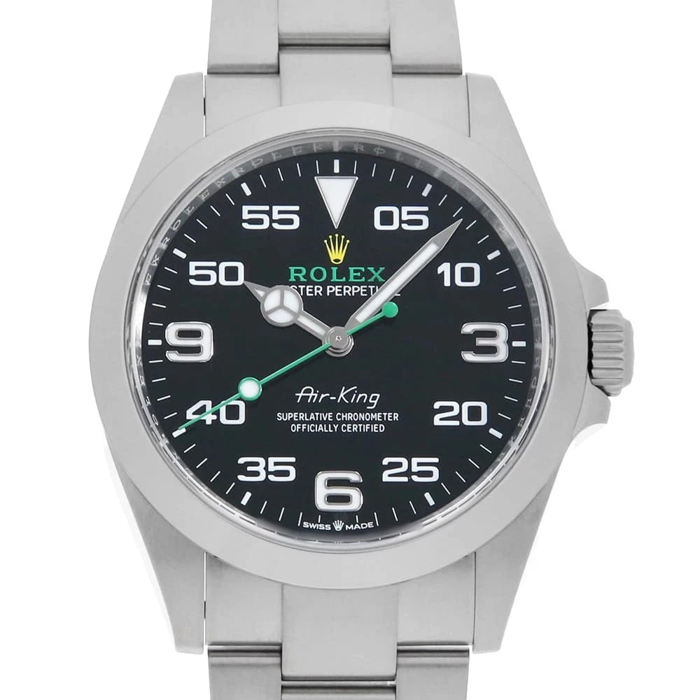 ROLEX AIR KING BLACK STAINLESS STEEL WATCH: ROLEx Air king black Stainless Steel Watch Brand: ROLEx Type/Style: Wrist watch Material: Band Material Stainless Steel, Case Material Stainless Steel Color: Dial Color Black Size: Case:WCircumference