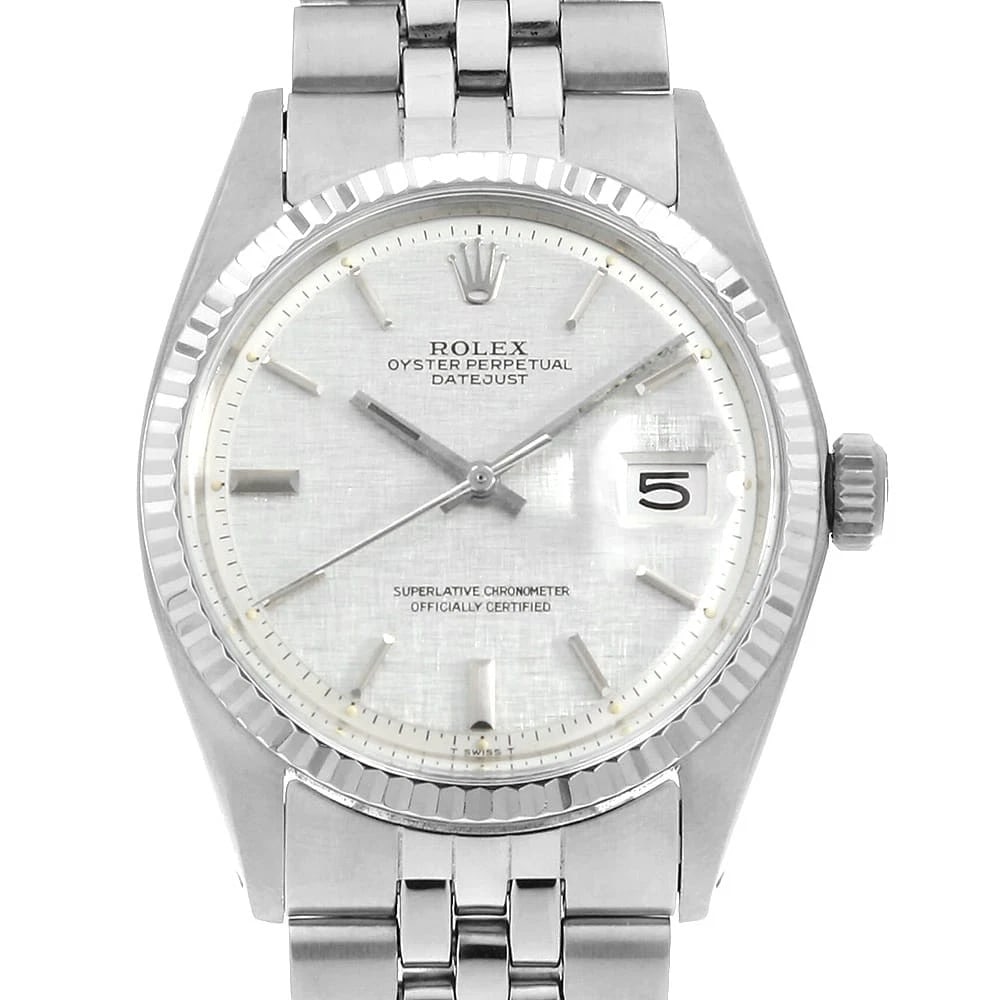 ROLEX DATEJUST SILVER MOSAIC WATCH: ROLEx Datejust Silver mosaic Watch Brand: ROLEx Type/Style: Wrist watch Material: Band Material Stainless Steel, Case Material Stainless Steel/White gold Color: Dial Color Silver Size: Case:W36mm Circ