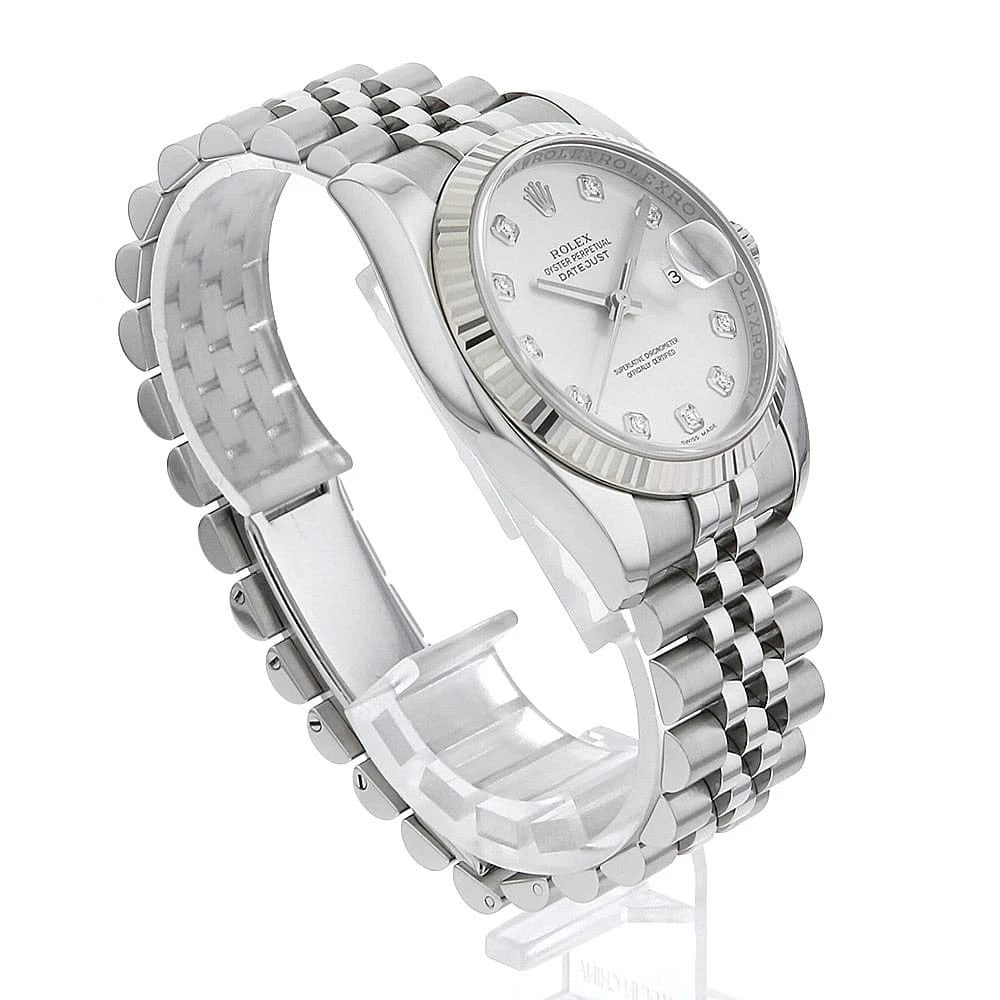 ROLEX DATEJUST DIAMOND SILVER WATCH - 2