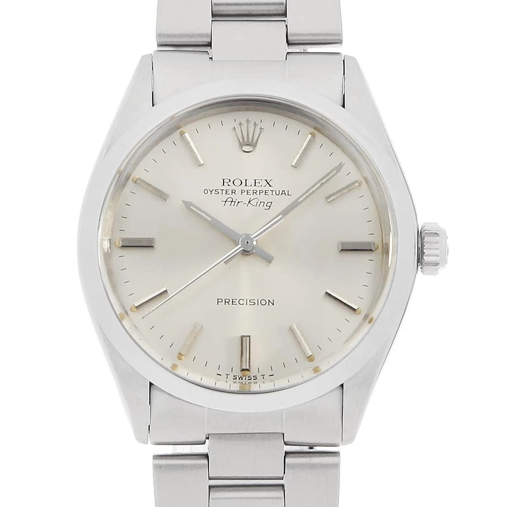 ROLEX AIR KING SILVER WATCH: ROLEx Air king Silver Watch Brand: ROLEx Type/Style: Wrist watch Material: Band Material Stainless Steel, Case Material Stainless Steel Color: Dial Color Silver Size: Case:W34mm Circumference of Wrist