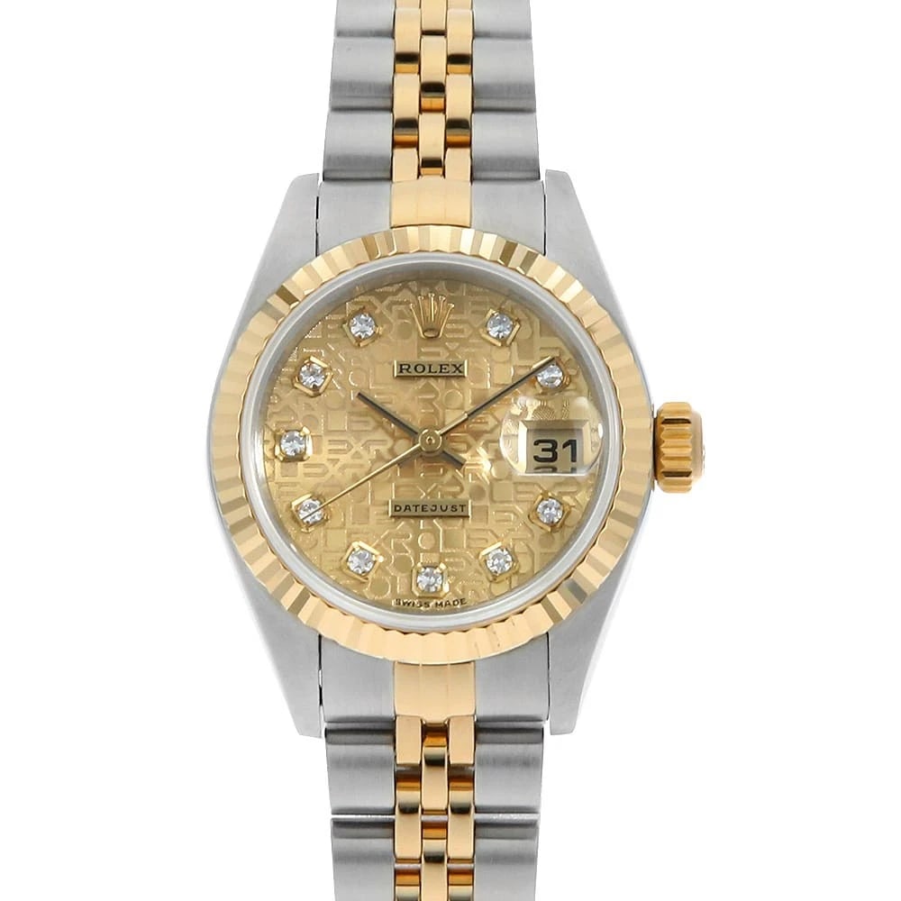ROLEX DATEJUST DIAMOND CHAMPAGNE CARVING COMPUTER WATCH: ROLEx Datejust Diamond Champagne Carving computer Watch Brand: ROLEx Type/Style: Wrist watch Material: Band Material Stainless Steel/Yellow Gold, Case Material Stainless Steel/Yellow Gold Color: Dial 