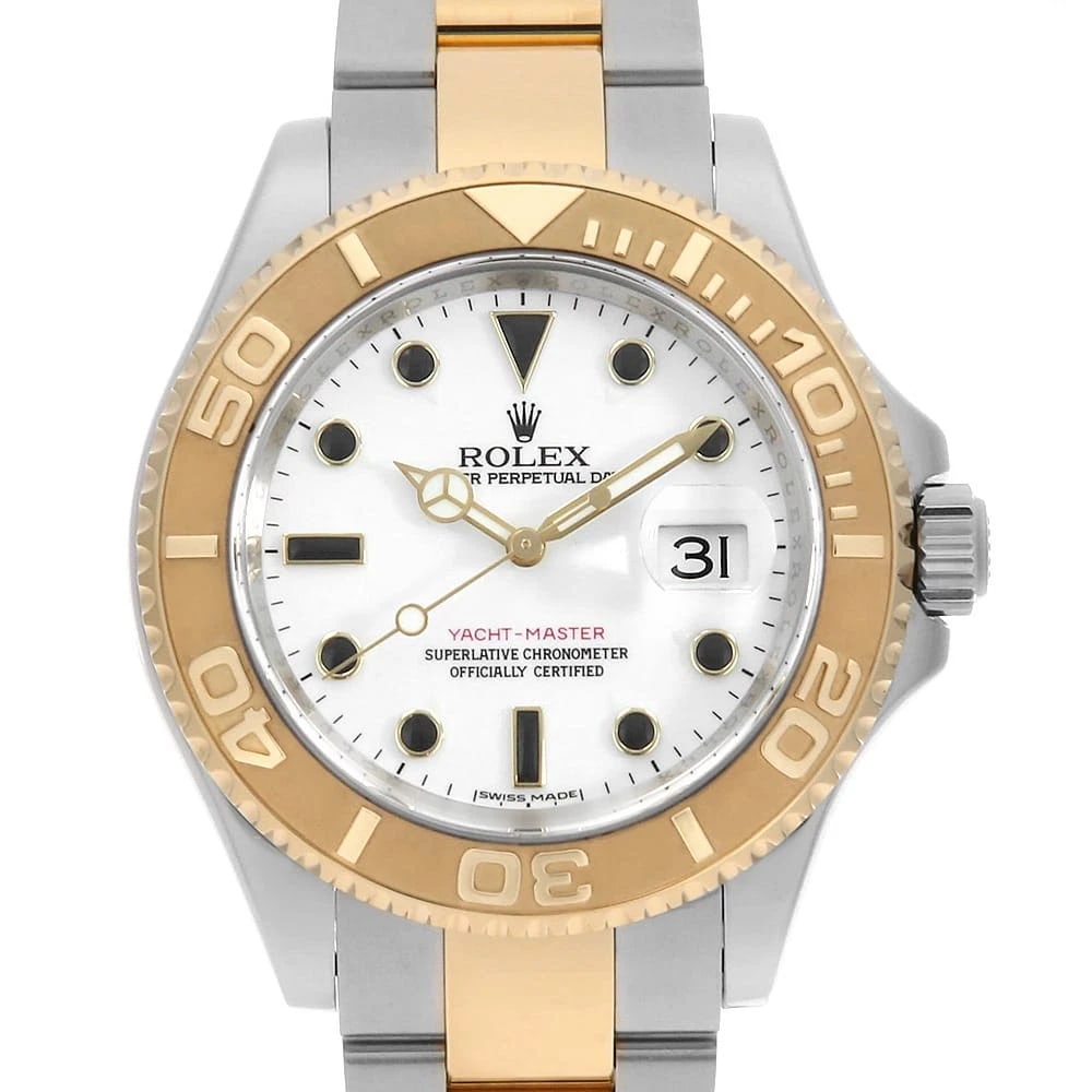 ROLEX YACHT MASTER WHITE WATCH: ROLEx Yacht master white Watch Brand: ROLEx Type/Style: Wrist watch Material: Band Material Stainless Steel/Yellow Gold, Case Material Stainless Steel/Yellow Gold Color: Dial Color White Size: Case:WC