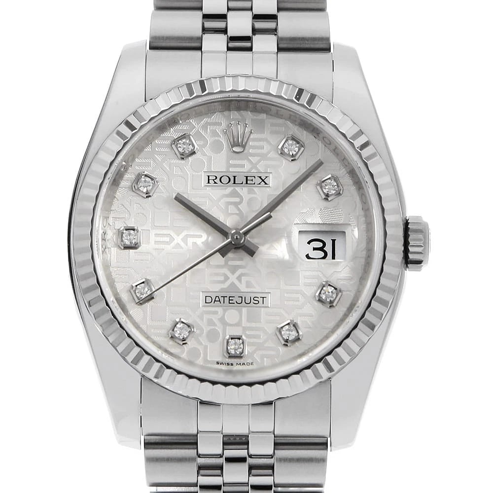 ROLEX DATEJUST DIAMOND SILVER CARVING COMPUTER WATCH: ROLEx Datejust Diamond Silver Carving computer Watch Brand: ROLEx Type/Style: Wrist watch Material: Band Material Stainless Steel, Case Material Stainless Steel/White gold Color: Dial Color Silver Siz