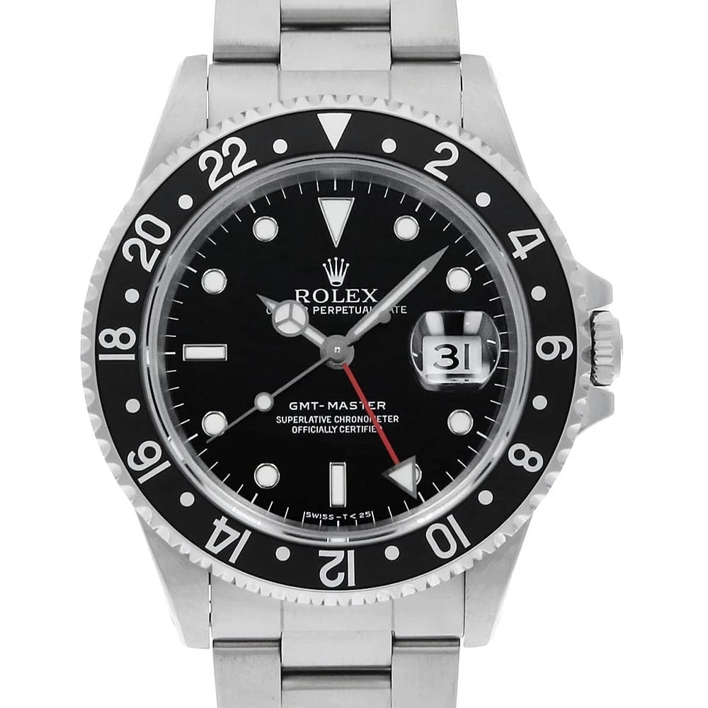 ROLEX GMT MASTER BLACK STAINLESS STEEL WATCH: ROLEx GMT master black Stainless Steel Watch Brand: ROLEx Type/Style: Wrist watch Material: Band Material Stainless Steel, Case Material Stainless Steel Color: Dial Color Black Size: Case:WCircumferen