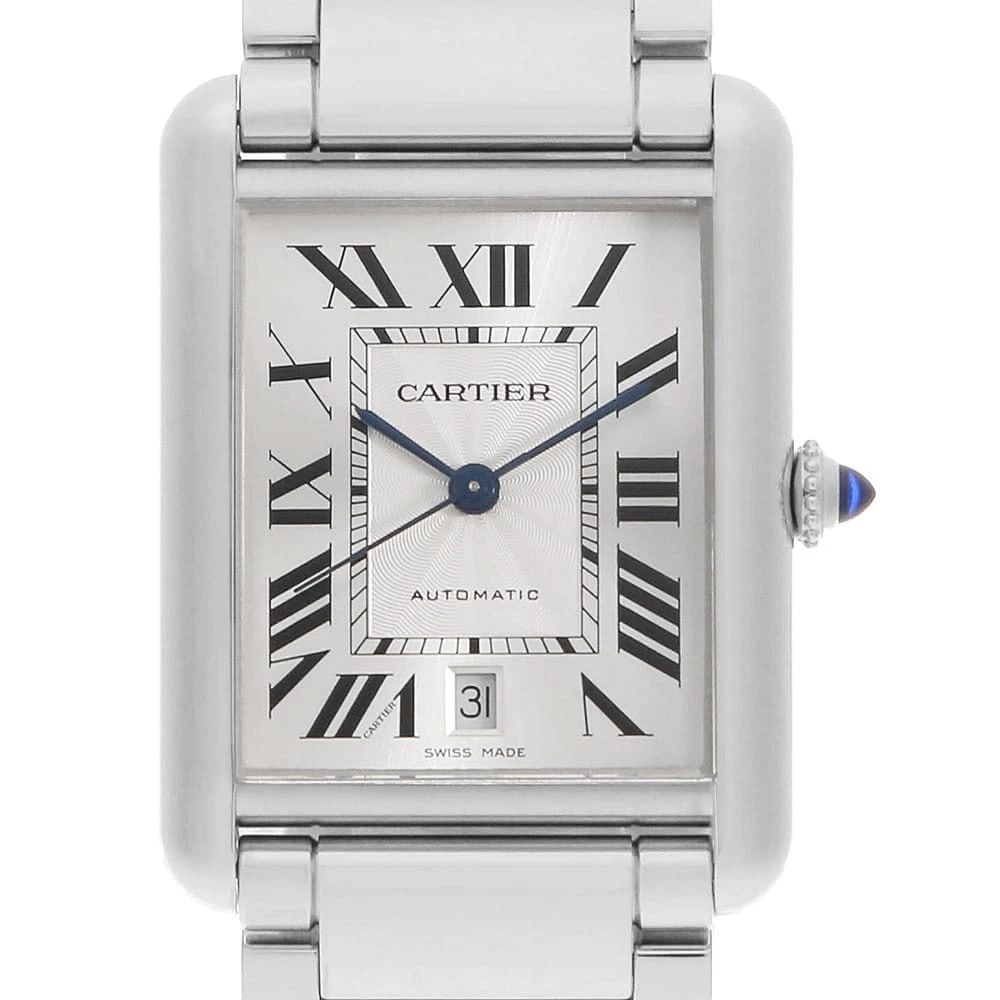 CARTIER TANK MAST WATCH: Cartier tank mast Watch Brand: Cartier Type/Style: Wrist watch Material: Band Material Stainless Steel, Case Material Stainless Steel Color: Dial Color Silver Size: Case:W41mm x H31mm Circumference
