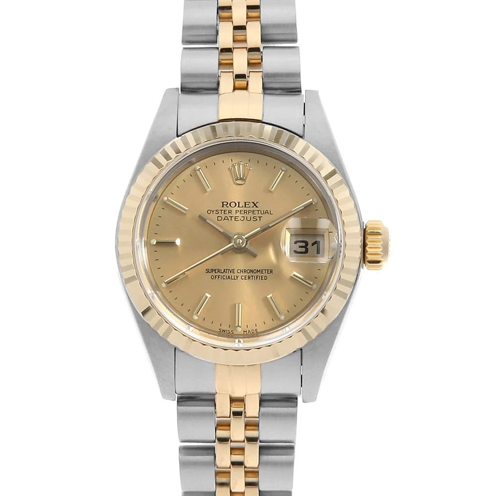 ROLEX DATEJUST CHAMPAGNE WATCH: ROLEx Datejust Champagne Watch Brand: ROLEx Type/Style: Wrist watch Material: Band Material Stainless Steel/Yellow Gold, Case Material Stainless Steel/Yellow Gold Color: Dial Color Champagne Gold Size