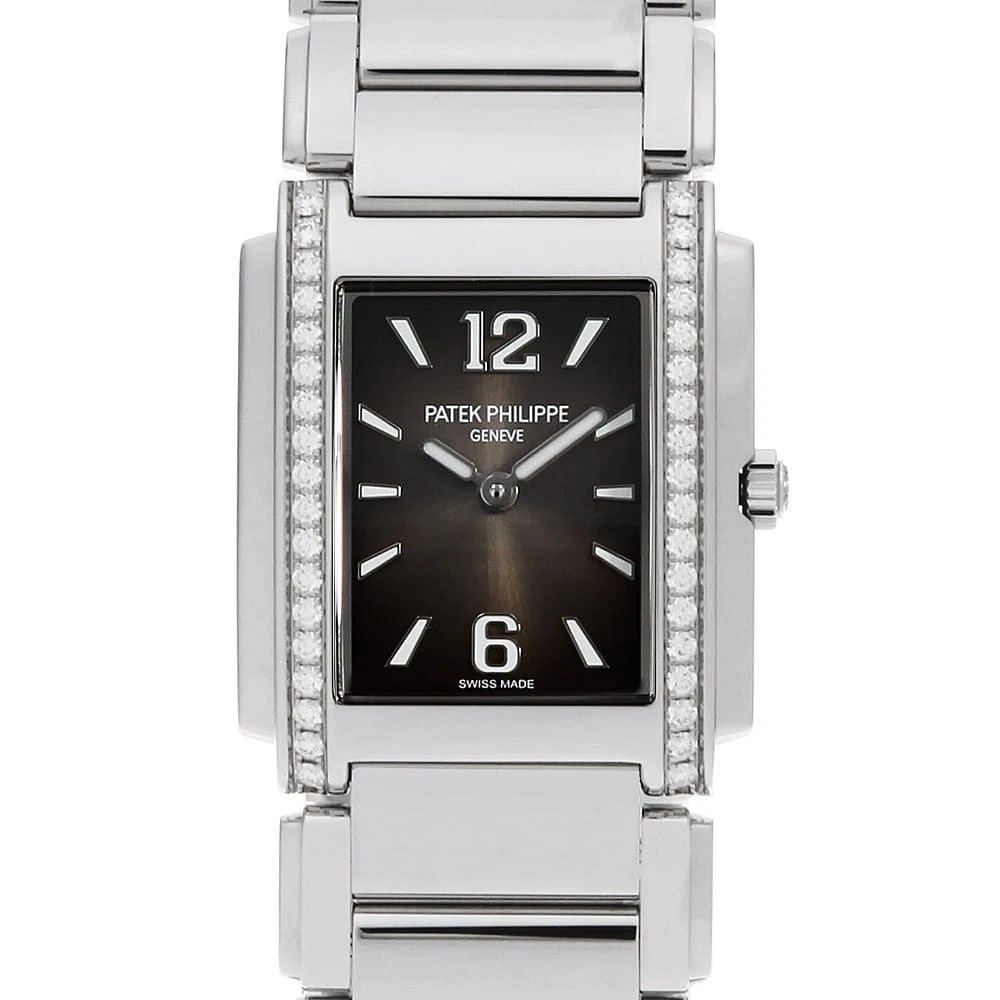 PATEK PHILIPPE STAINLESS STEEL WATCH: PATEK PHILIPPE Stainless Steel Watch Brand: PATEK PHILIPPE Type/Style: Wrist watch Material: Band Material Stainless Steel, Case Material Stainless Steel Color: Dial Color Gray Size: Case:W30mm x H25.