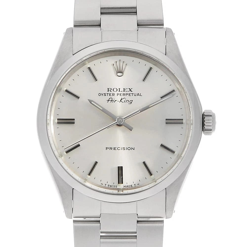 ROLEX AIR KING SILVER STAINLESS STEEL WATCH: ROLEx Air king Silver Stainless Steel Watch Brand: ROLEx Type/Style: Wrist watch Material: Band Material Stainless Steel, Case Material Stainless Steel Color: Dial Color Silver Size: Case:W34mm Circum