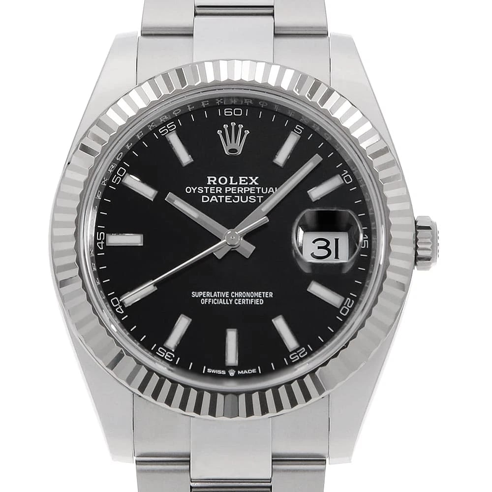 ROLEX DATEJUST BLACK OYSTER STAINLESS STEEL WATCH: ROLEx Datejust black oyster Stainless Steel Watch Brand: ROLEx Type/Style: Wrist watch Material: Band Material Stainless Steel, Case Material Stainless Steel/White gold Color: Dial Color Black Size: C