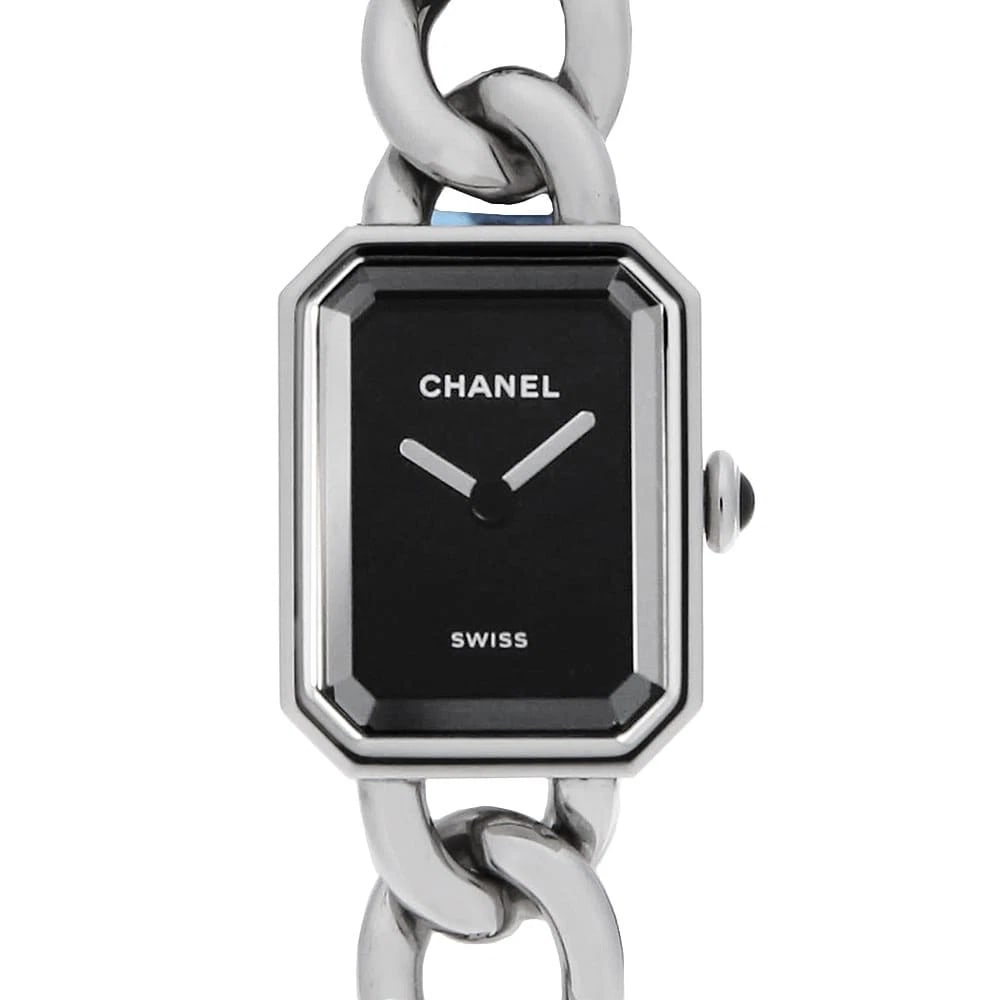 CHANEL PREMIER STAINLESS STEEL WATCH: CHANEL Premier Stainless Steel Watch Brand: CHANEL Type/Style: Wrist watch Material: Band Material Stainless Steel, Case Material Stainless Steel Color: Dial Color Black Size: Case:W19.7mm x H15.2mm