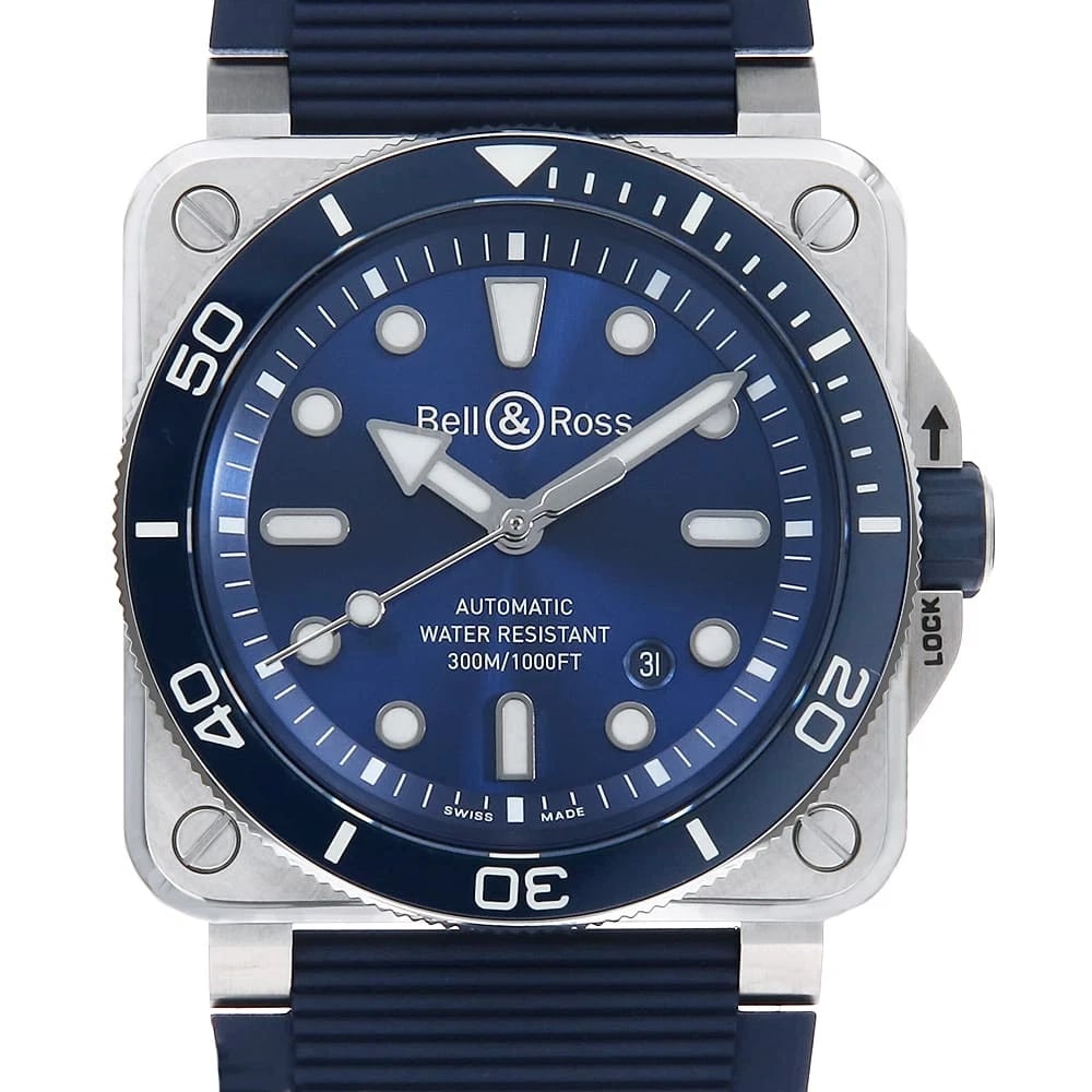 BELL&ROSS DIVER BLUE STEEL WATCH: Bell&Ross Diver Blue Steel Watch Brand: Bell&Ross Type/Style: Wrist watch Material: Band Material rubber, Case Material Stainless Steel Color: Dial Color Blue Size: Case:W42mm Accessories: None