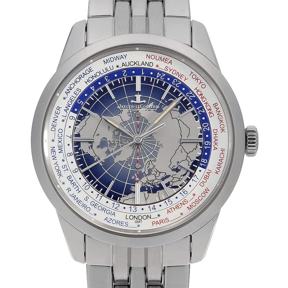 JAEGERLECOULTRE STAINLESS STEEL WATCH: JaegerLeCoultre Stainless Steel Watch Brand: JaegerLeCoultre Type/Style: Wrist watch Material: Band Material Stainless Steel, Case Material Stainless Steel Color: Dial Color Blue Size: Case:W41.6mm