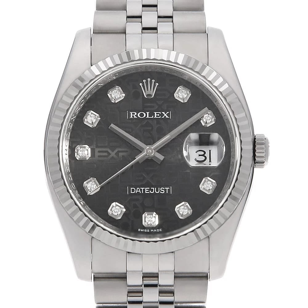 ROLEX DATEJUST DIAMOND BLACK CARVING COMPUTER WATCH: ROLEx Datejust Diamond black Carving Computer Watch Brand: ROLEx Type/Style: Wrist watch Material: Band Material Stainless Steel, Case Material Stainless Steel/White gold Color: Dial Color Black
