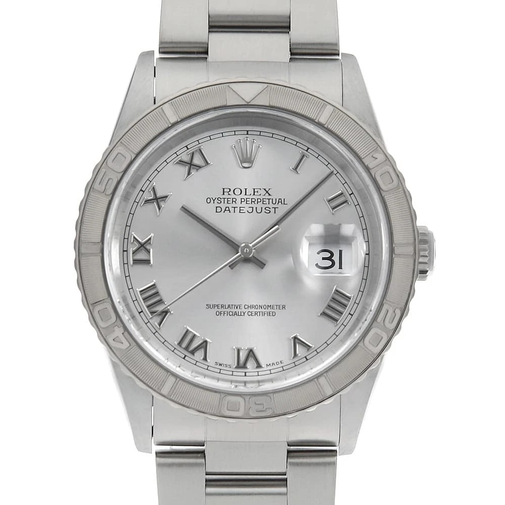 ROLEX DATEJUST THUNDERBIRD GRAY WATCH: ROLEx Datejust Thunderbird gray Watch Brand: ROLEx Type/Style: Wrist watch Material: Band Material Stainless Steel, Case Material Stainless Steel/White gold Color: Dial Color Gray Size: Case:W36mm Cir