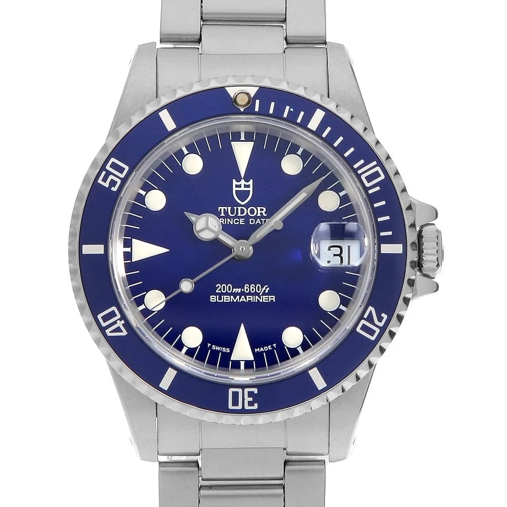 TUDOR PRINCE DATE SUBMARINER WATCH: TUDOR PRINCE DATE SUBMARINER Watch Brand: TUDOR Type/Style: Wrist watch Material: Band Material Stainless Steel, Case Material Stainless Steel Color: Dial Color Blue Size: Case:W36mm Circumference of