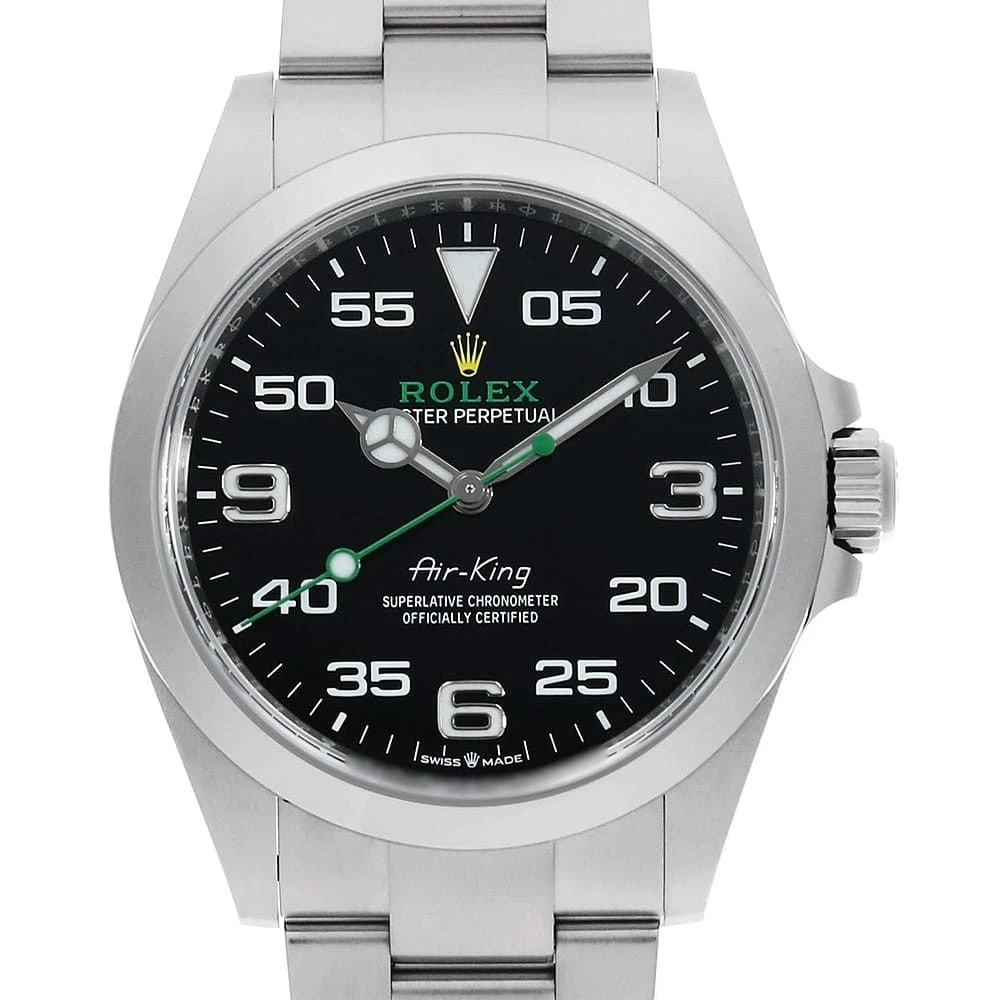 ROLEX AIR KING BLACK STAINLESS STEEL WATCH: ROLEx Air king black Stainless Steel Watch Brand: ROLEx Type/Style: Wrist watch Material: Band Material Stainless Steel, Case Material Stainless Steel Color: Dial Color Black Size: