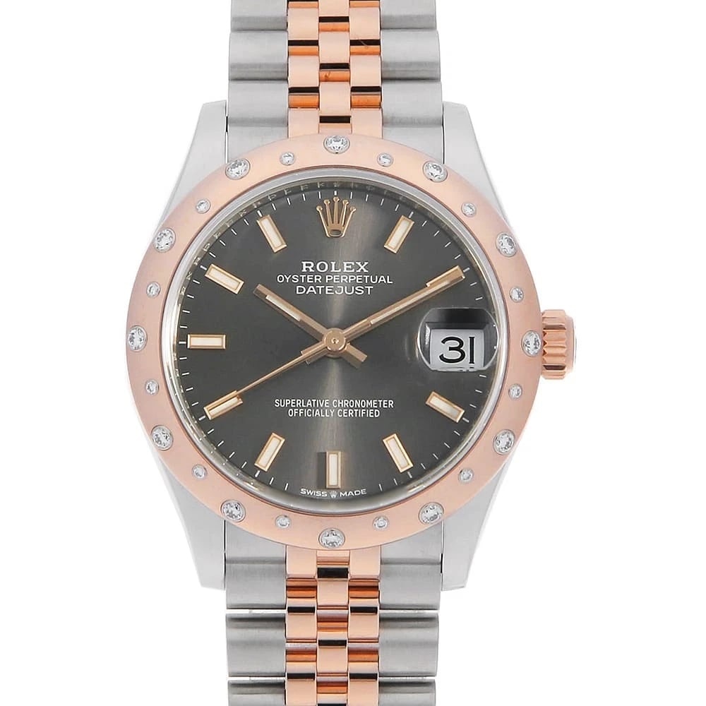 ROLEX DATEJUST SLATE STAINLESS STEEL WATCH: ROLEx Datejust slate Stainless Steel Watch Brand: ROLEx Type/Style: Wrist watch Material: Band Material Stainless Steel/Everose Gold, Case Material Stainless Steel/Everose Gold Color: Dial Color