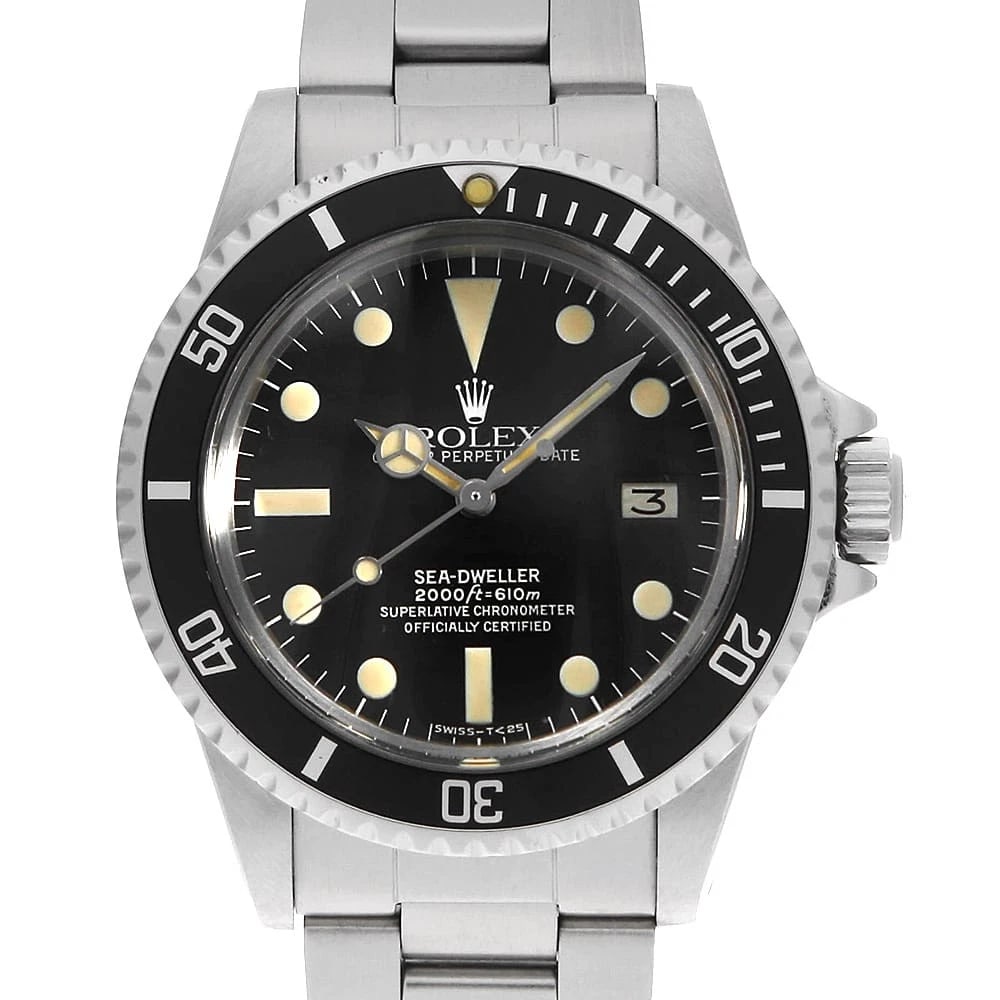 ROLEX SEA-DWELLER BLACK STAINLESS STEEL WATCH: ROLEx SEA-DWELLER black Stainless Steel Watch Brand: ROLEx Type/Style: Wrist watch Material: Band Material Stainless Steel, Case Material Stainless Steel Color: Dial Color Black Size: